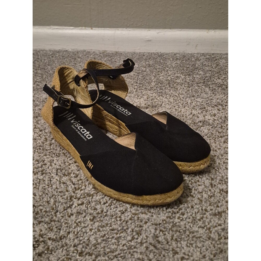 Viscata Womens Size 9 Pubol Canvas Espadrille Wedges Ankle Strap Fall